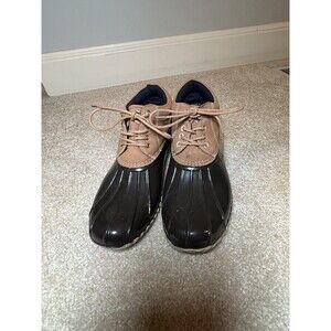 Tommy Hilfiger Women’s Ankle Duck Boots Size 9 Brown Lace Up Outdoor Rain
